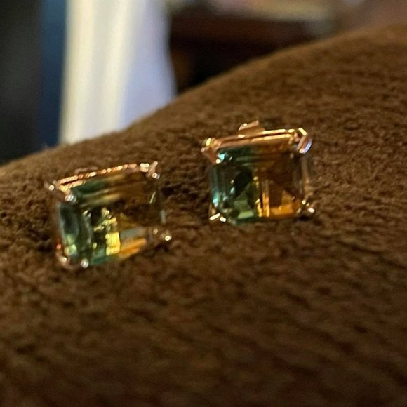 Yellow Green Ombre Tourmaline Earrings - Picture 7 of 8